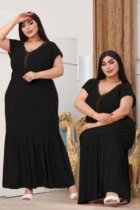دشداشه • اسود • فري سايز ٤٥-٦٥ كيلو