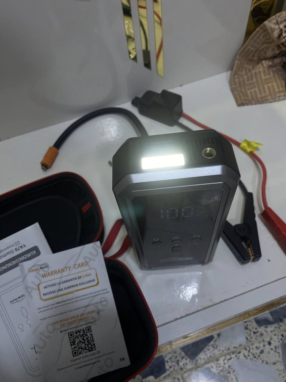 جهاز تشغيل السيارة الذكي متعدد الاستخدامات .
متوفر الآن جهاز YaberAuto الأصلي بمواصفات قوية وعملية لكل سيارة 👌
✅ جطل تشغيل سيارة (Car Jump Starter)
✅ منفاخ هواء مدمج بقوة ضغط تصل إلى 150 PSI
✅ باور بانك بسعة 21800mAh
✅ شحن سريع USB و Type-C
✅ مخرج 12V لتشغيل الأجهزة
✅ مصباح LED أبيض للطوارئ والإضاءة الليلية
✅ تصميم عملي وخفيف سهل الحمل داخل السيارة
✅ مناسب للطوارئ والسفر والاستخدام اليومي
⚡ يشغل السيارة عند ضعف البطارية
⚡ ينفخ الإطارات بسرعة
⚡ يشحن الموبايل والأجهزة الإلكترونية بكل سهولة
ملاحظة.( الجهاز باله ولكن.جديد )
السعر 70 الف
للاستفسار الاتصال بالرقم ***********
غير متواجد على الفيس بوك 
الموصل – نينوى
