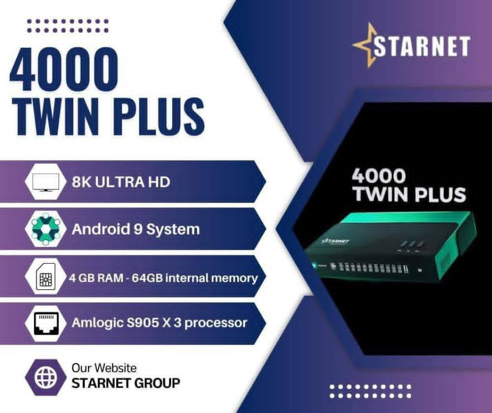 🌟 يتوفر لدى معرض النرجس🌟
🎉 STARNET 4000 TWIN Plus 🎉

💥 جهاز الأندرويد الجديد بمواصفات خرافية ودقة 8K فائقة الوضوح! 💎

🔧 المواصفات الفنية المذهلة:

⚡ المعالج: أملوجيك S905 X3
🚀 4x ARM Cortex-A55 بسرعة 1.9 جيجا هرتز
🎮 GPU: 2x ARM Mali-G31 بسرعة 850 ميجا هرتز

💾 الذاكرة:
✅ RAM: 4GB LPDDR-2133
✅ ذاكرة داخلية: 64 جيجا EMMC (لأول مرة بهذا الحجم!)

📺 شاشة عرض معلومات القناة: Digital فائقة الوضوح

🎥 دقة التشغيل: 8K و4K UHD مع دعم 10 بت H265/H264

🔌 HDMI 2.1: عرض بدقة تصل إلى 4K 60Hz

📡 واي فاي ثنائية النطاق 2.4GHz/5GHz + بلوتوث الجيل الخامس

🔐 دعم شفرات PowerVU و Biss أوتورول

⚡ 2 منافذ USB منهم منفذ 3.1 السريع

📁 دعم ملفات m3u وm3u8

📱 التطبيقات المدعومة: Netflix، YouTube، Facebook وأكثر!

🎁 اشتراكات مجانية مع الجهاز:
1️⃣ الشيرنج:
✅ فورايفر برو: 15 شهر
✅ جوسات بلص بندل حتى عام 2049

2️⃣ المنصات:
🎬 احصل على أكبر مكتبة من المنصات المتنوعة:

🚀 أبولو: 15 شهر

🌟 نوفا: 3 سنوات

🦸‍♂️ مارفل: سنتين

✖️ إكس: سنتين

💪 ميجا: سنتين

🐉 دراجون: سنتين

🎯 ماڤين: سنتين

⚖️ بالانس: سنتين

🐍 كوبرا: سنتين

😄 هاها: سنتين

🎉 جوي: سنتين

🐾 كيوت: سنتين

3️⃣ الصوتيات:
🎧 فورايفر: 15 شهر
🎼 جوسات: مفتوح المدة
🎵 نوفا: مفتوح المدة

🎁 هدايا الجهاز:
✔️ اثنين ريموت (منهم ريموت صوتي)
✔️ ماوس وايرليس
✔️ كابل 4K أصلي

يتوفر توصيل لمحافظات العراق 

للتواصل معنا عبر الواتساب👇☎️

💢http://Wa.me/7712524420

📣 تابع كل جديد مع معرض النرجس!
لا تفوّت التحديثات، العروض الحصرية، وأحدث التطبيقات!
اشترك الآن في قنواتنا على تيليغرام وواتساب وكن أول من يعرف كل جديد 🚀👇
🔵 قنوات تيليغرام:
📌 القناة العامة:
انضم الآن https://t.me/ns_sat_satellite
📌 قناة التطبيقات:
انضم الآن | https://t.me/ns_satAndroid
📌 قناة التحديثات:
انضم الآن | https://t.me/ns_sat_update
📌 قناة Apollo_Forever_VIP:
انضم الآن | https://t.me/ns_sat_Apollo_vip
🟢 قناة واتساب للأخبار:
اضغط هنا للانضمام
https://whatsapp.com/channel/0029Va8ENNjK5cD8F0ewp91N
💬 مجموعات واتساب للنقاشات والمستجدات:
👥 المجموعة الأولى
https://chat.whatsapp.com/G9ZcmAagxXh6BHVbkU5uNG
👥 المجموعة الثانية
https://chat.whatsapp.com/KS3HTgXW5Qm6ZwHaZjsT7z
📲 شارك الروابط مع أصدقائك، وابقَ دائمًا على اطلاع!
⚽️📡💜


**إذا كنت صاحب هذا الإعلان وتريد حذفه لأي سبب، رجاءا أرسل رسالة إلى الدعم الفني**