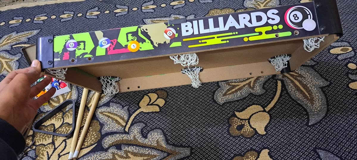 السلام عليكم
ميز بليارد حجم متوسط مع كامل ملحقاته 
السعر 35
للتواصل:***********
يتوفر توصيل بغداد و كافة المحافظات
