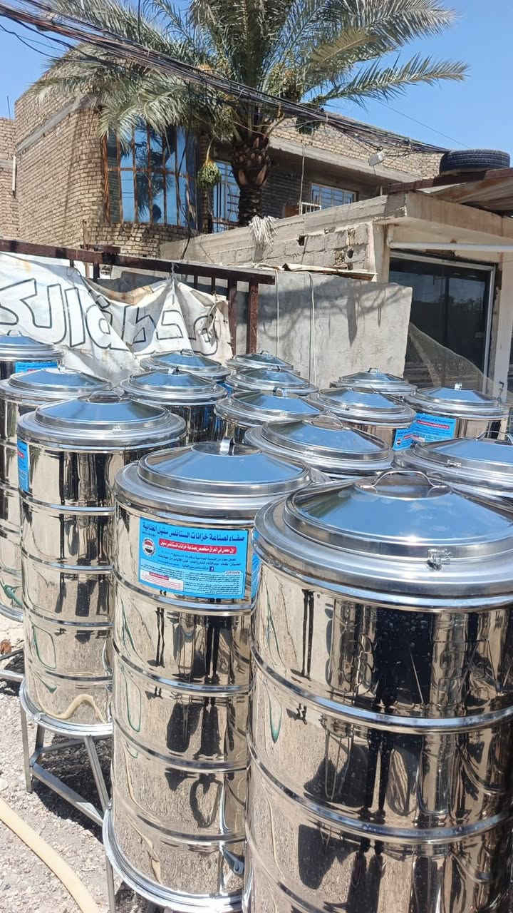 السلام عليكم تعلن محطه دجله الخير. توزيع خزنات سل ستيل مجانا ويكون ملى الخزان ٧ الاف للحجز *********** وتساب
