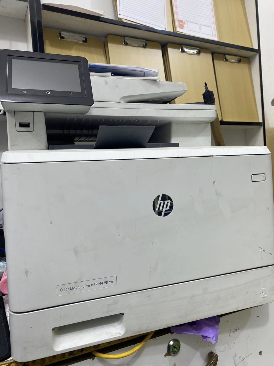 طابعة Color LaserJet Pro MFP M479fnw
تطبع وجهين -فيدر وجهين شاشة لمس 
السرعة 30*40 نسخة بل دقيقة 
السعر 380 وبيها مجال للشراي باقي تفاصيل او تصال 
*********** يوجد توصيل العنوان بغداد نهروان
