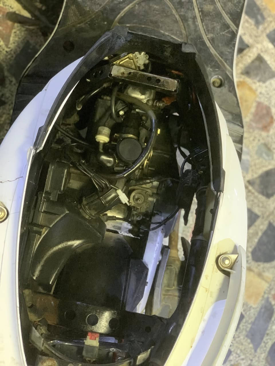 السلام عليكم سكنس فحل كابريتر مثل ما اشوف كدامك نضافتها والدراجه بلاديه نقصها بس بجم السبعه الفوك البجم موجوده و الماصده هم موجوده نقصها بس بجم و استان تعليك فقط سعرها 500 وبيها مجال مكاني حي اور بغداد الرقم ***********
