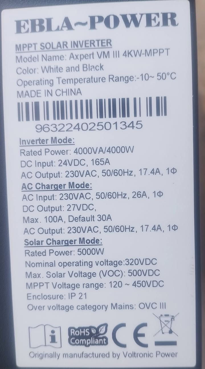 #انفيرتر للبيع 
فولترونك الأصلي حجم 4kw هايبرد واي فاي داخلي #سبب البيع توسيع المنظومة و شرط الجهاز ما واصل مصلح
عنوان موصل .. للأستفسار اكثر
***********
***********
او خاص
