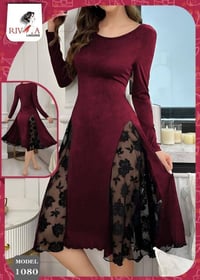 فستان مخمل • فري سايز ٨٠ كيلو • شحن مجاني