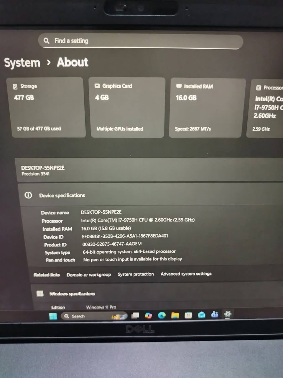 لابتوب ديل للبيع كورد 7 الجيل 9
رام 16 
هارد 512 ssd
المعالج فئة H
كارت الشاشة خارجي Nvidia p620 (4 كيكا)
كارت شاشة داخلي ( 8 كيكا)
المجموع الكلي (12 كيكا)
  حجم الشاشة 15.6
كيبورد ضوئي 
ينفتح 180 درجة 
البرامج الهندسية والعاب
السعر 500 الف قفل
معه شاحنة اصلية
وكارتون


**إذا كنت صاحب هذا الإعلان وتريد حذفه لأي سبب، رجاءا أرسل رسالة إلى الدعم الفني**