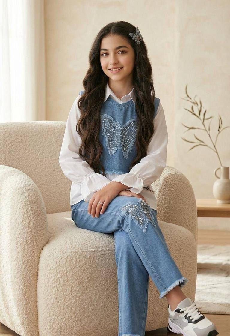 🦋 كشخة العيد كملت ويا "فراشة الأناقة"! 🦋
​لأن بنوتج تستاهل تبرز بأحلى إطلالة بيوم العيد، وفرنالكم أرقى بدلة بناتي تجمع بين النزاكة والعصرية.. التصميم اللي راح يخلي الكل يسألج "منين جبتيها؟"
​✨ تفاصيل الطقم:
​القميص: باللون الأبيض الملكي مع ردن "كلوش" ونهايات مطرزة تطي نزاكة خيالية.
​الصدرية (الفيست): جينز ثلجي بتصميم "كروب" عصري، يتوسطه فراشة مرصعة بالفصوص البراقة مع أطراف "شراشيب" مودرن.
​البنطلون: جينز مريح جداً، مكمل بنفس لمسة الفراشات البراقة ليكون الطقم متناسق ١٠٠٪.
​الهدية: متوفر ويا الطقم قراصة شعر (ماشات) على شكل فراشة حتى تكمل الكشخة!
​💰 السعر والمزايا:
​السعر: فقط 20,000 ألف دينار (وبي مجال وتدللون، ما نختلف وياكم!)
​التوصيل: متوفر خدمة توصيل سريعة لكل مكان.
​📍 العنوان: ديالى - جلولاء
📞 للحجز والاستفسار واتساب أو اتصال: ***********
​سارعي بالحجز قبل نفاذ الكمية، العيد قرب والجمال ما ينتظر! 🏃‍♀️💨
