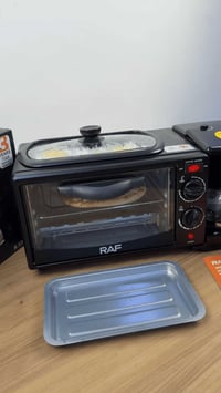 جهاز الافطار 3 في 1 ماركة راف فرن كهربائي صغير وغلاية للشاي والقهوة وط...