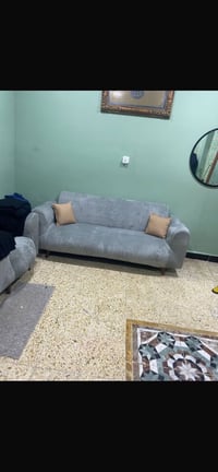 قنفة ثلاثية • ٢ كراسي • الون رصاصي