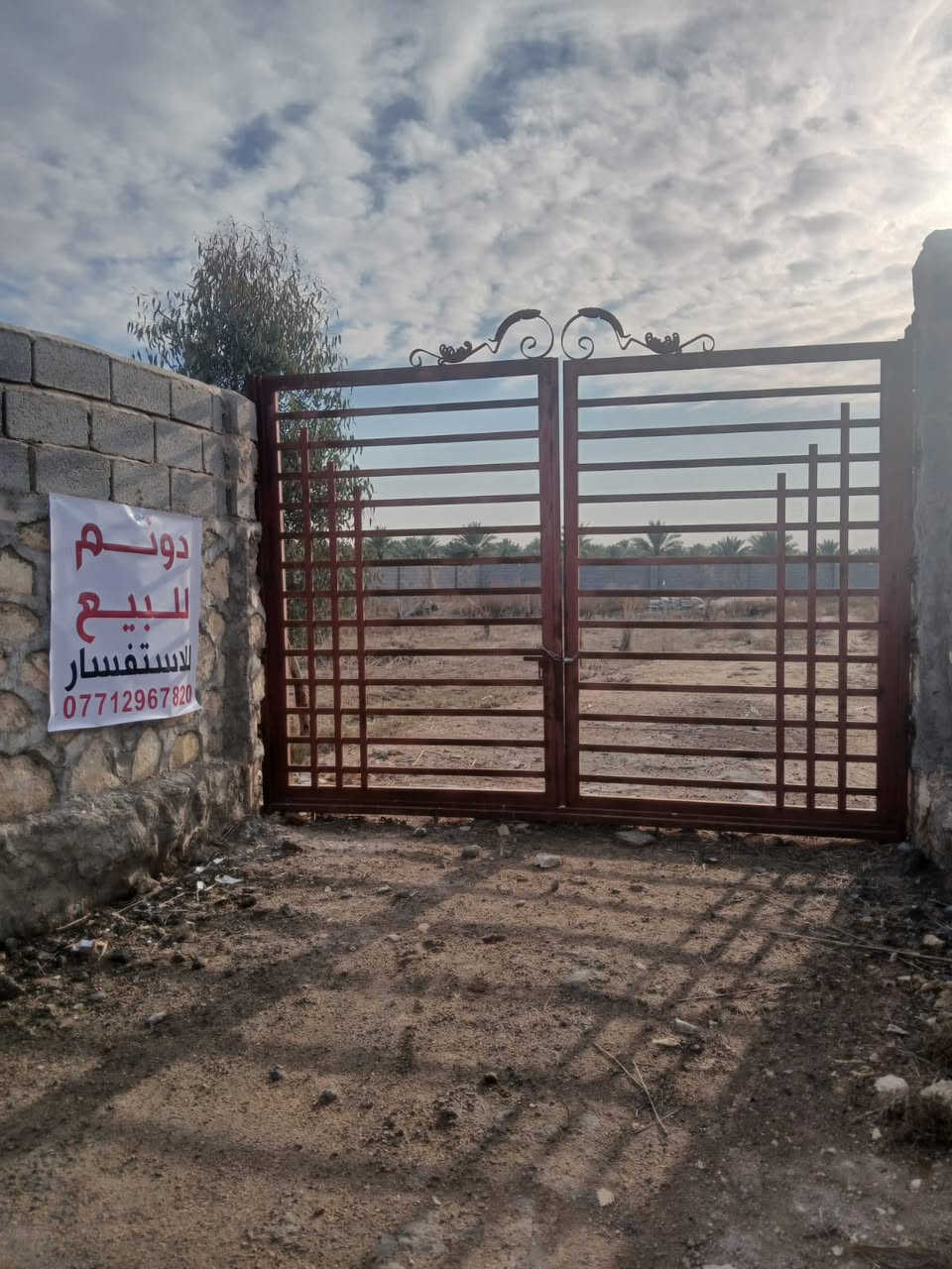 دونم للبيع سند ٢٥ تحويل مباشر بأسم المشتري الموقع كربلاء الابرهميه بزل مطشر مقابل منتجعات بغداد 
يبعن حولي ١٥ دقيقه ربع ساعه عن إلا مام الحسين 
الاستفسار ***********
