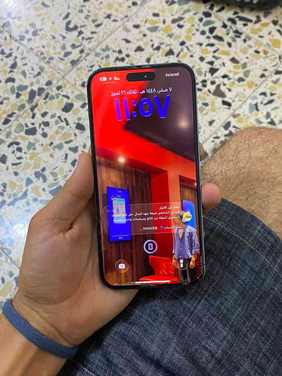 🔥 للبيع – iPhone 14 Pro Max (Master) | 512GB 🔥
✅(.  512GB   )مساحة تخزين.
✅ الجهاز ما مفتوح بلادي 
✨ نظيف جدًا، بيه فقط فطر خفيف بظهر الجهاز مثل الموضح بالصور، وما يأثر على الاستخدام. وشاشه ما بيها شي هاي الزكه 

🔋 البطارية: 81% ستخدامه كلش حلوو طبيعي جدا 

💰 السعر: 850 ألف مكان بغداد
🤝 وبي مجال بسيط للشراي للجادين فقط 
وتساب 
***********

