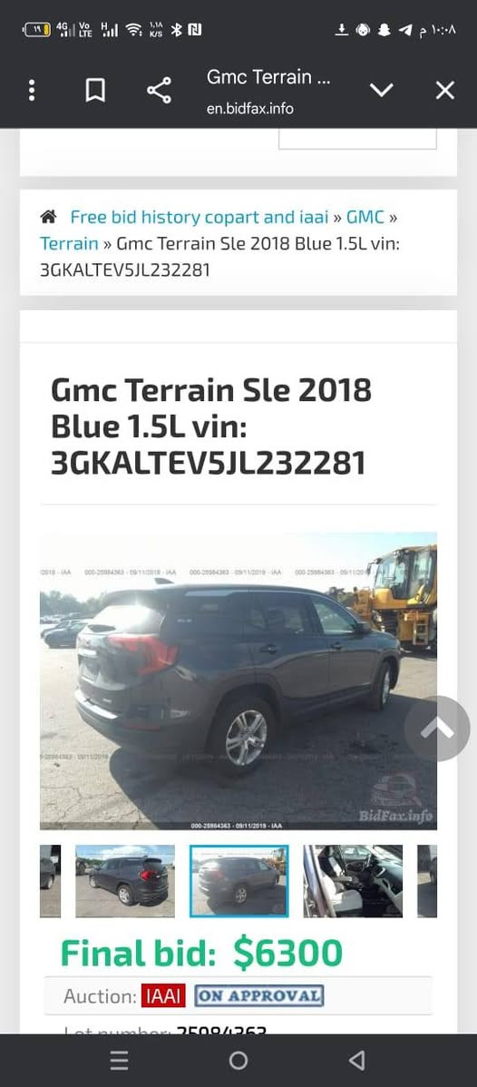 السلام وعليكم 
جمسي تيران 
موديل 2018
حادث بنيد مدكر بل عراق 
مواصفات تثبيت سرعه 
شاشه كبيرة كامرة خلفيه 
تحكم جهتين ماشيه 77
رقم بصرة 
السعر المطلوب (137)
***********
