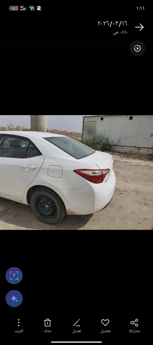 سلام عليكم سياره كورلا للبيع جديدة سياره رقم بغداد حادثه جاملغ وبنيد حداديه تخم تاير كلشي شغال بيه ماشي 100الف كير ومكينه جدد سياره مطلوب كمرك تدفع كمرك داور السعر 105وبيه مجال الاتصال ***********
