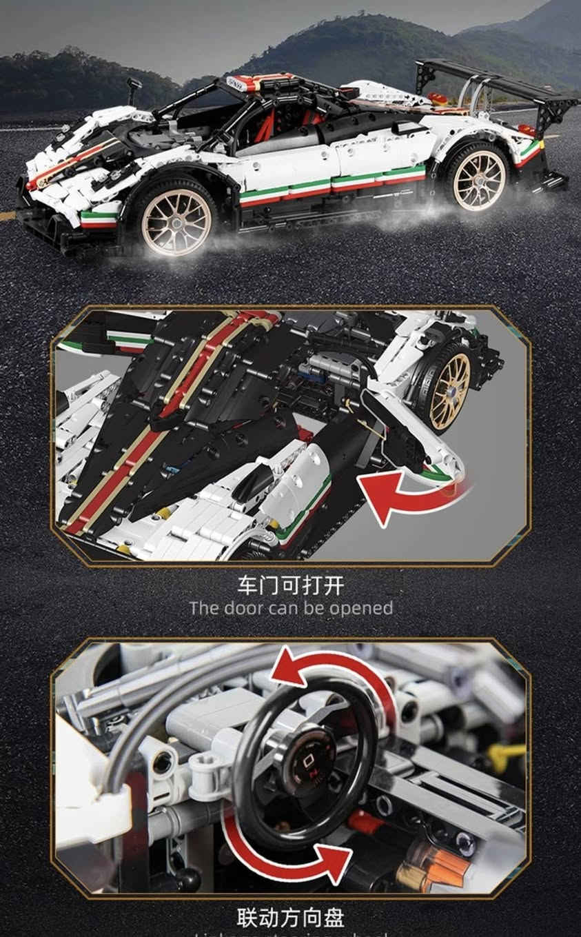 مجموعة مكعبات البناء Mould King 13060 Pagani Zonda R، وهي نموذج لسيارة سباق خارقة تعمل بالتحكم عن بعد.المكونات: تتكون المجموعة من 2299 قطعة لبناء نموذج سيارة باجاني زوندا آر.التحكم عن بعد: تحتوي على أجزاء طاقة (موتورات وبطارية) تتيح التحكم في السيارة عبر جهاز تحكم عن بعد أو تطبيق هاتف ذكي.التفاصيل: يتميز النموذج بتفاصيل واقعية مثل أبواب قابلة للفتح، ومحرك مكبس، وتصميم يحاكي السيارة الحقيقية.
توفرة لدينا للبيع مع محركاتها جديد بالباكيت 
يوجد توصيل لجميع المحافظات 
واتساب ***********
