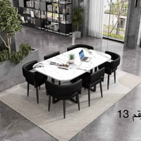 ميز طعام • ٦ كراسي • سطح مرمر