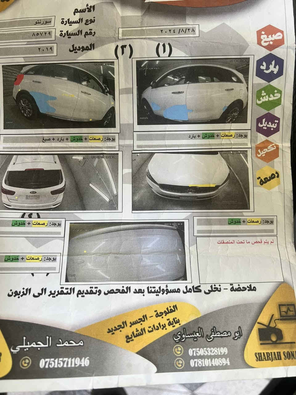 سورنتو موديل 19فول عدا الفتحه سونار مرفق مع المنشور بيه كازت فقط بدون تجفيت محرك مكان الفلوجه ***********
