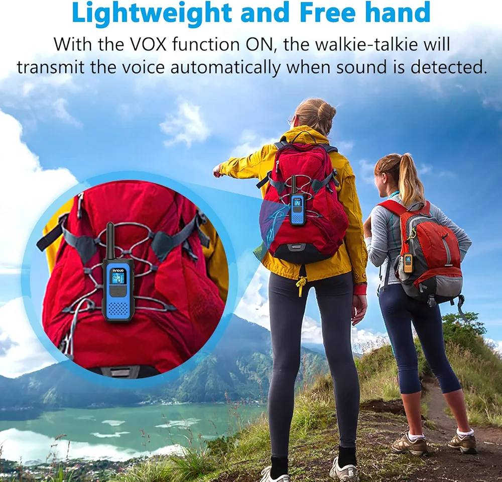 هذه أجهزة اتصال لاسلكي (Walkie Talkies) قابلة لإعادة الشحن من Auanfi. 
قابلة لإعادة الشحن ببطارية ليثيوم أيون بسعة 1200 مللي أمبير.
نطاق اتصال طويل المدى يصل إلى 3 أميال في الحقول المفتوحة.
تحتوي على 22 قناة.
وظيفة VOX (التشغيل الصوتي) بدون استخدام اليدين.
تتضمن مصباح يدوي مدمج وشاشة LCD كبيرة بإضاءة خلفية
السعر 15 الف


**إذا كنت صاحب هذا الإعلان وتريد حذفه لأي سبب، رجاءا أرسل رسالة إلى الدعم الفني**