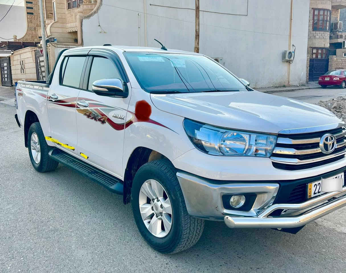 من رخصه الادمن المحترم 🌹
تويوتا بيك اب هايلوكس 
موديل  2016  عالي
سااز sis  فور ويل 
السياره رقم شمالي ( دولي )
ماشيه( 110 km) كيلو متر حقيقي  
كير ومحرك شرط غير مفتوح 
لا تنقيص ولا تبخير 
السياره جديده وجاهزه 

المواصفات 💎
كير اوتماتيك 
مري قلاب نضام ايكو eco سنويه لحد 2030 
هزه+ براد لحد 2026 
شهر الـ(4) 
بيها شبر صبغ بلجاملغ الامامي جه السكن موضح بلصور بلون((الاحمر🔴))

وباردات بلجاملغات الخلفيه  ايضا موضح (( بلون الاخضر🟢 ))) 

ملاحضه// الصاحب الشرعي للسياره  متوفر للتحويل في اي وقت 
السعر  248 $ بيهـا مجال بسيط للشراي 

عنوان السياره
 (صلاح الدين / تكريت ) 

هـ/ ***********
