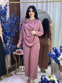 سوت صيفي • قماش ستن+دابل • مقاسات ٣٨-٤٦