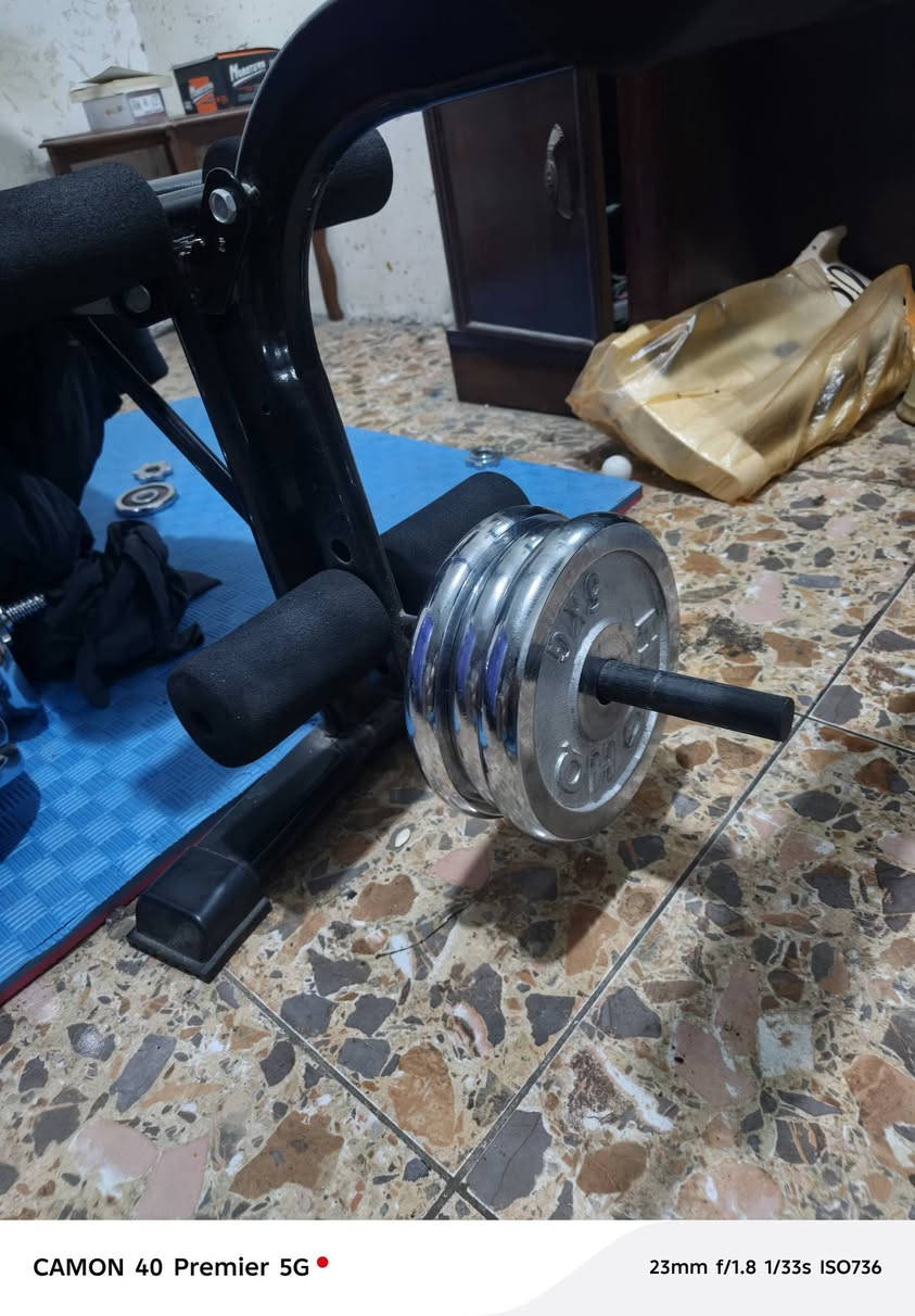 السلام عليكم
٤ اقرص وزن (١٠) كيلو للواحد 
٧ قراص وزن (٥) كيلو للواحد
سعر الكيلو - ٢٥٠٠ - 
شفت دمبلص عدد (٢) سعر - ١٠ الف -
شفت بنج طول ١٣٠ سم سعر - ٢٥ الف -
مصطبه تمارين (بنج بريس، كيل سيقان امامي وخلفي، مثبت لتمارين المعدة) سعر - ١٠٠ الف -

الاسعار نهائيه (قفل) 
اذا تشتري كلشي اسويلك خصم مرتب
ماعندي توصيل 
مكان حي الجهاد 
تواصل ع خاص


**إذا كنت صاحب هذا الإعلان وتريد حذفه لأي سبب، رجاءا أرسل رسالة إلى الدعم الفني**