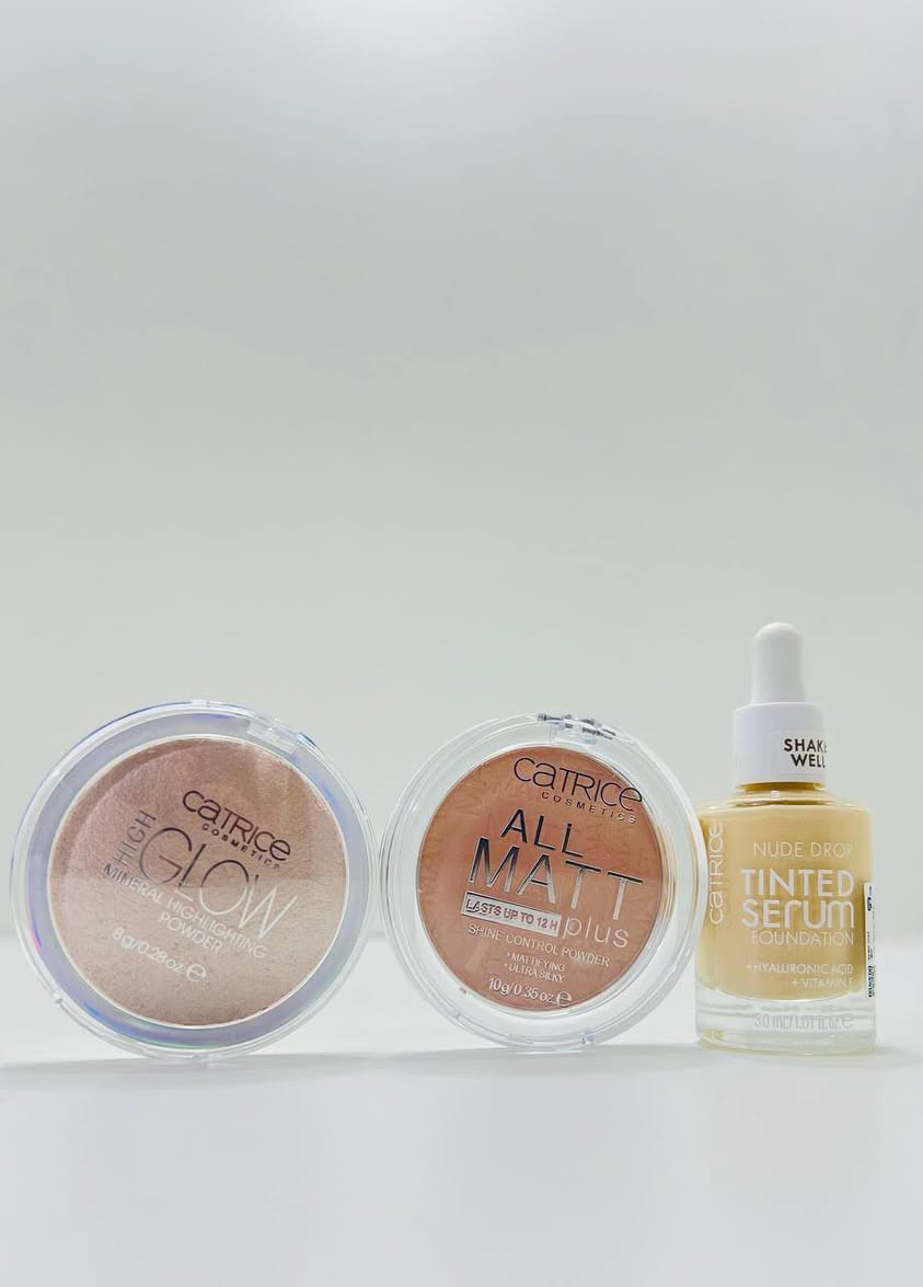 العـرض الـثلاثـي من كاتريس 🩷🫶🏻

• كريم أساس سيروم خفيف ومرطب بحمض الهيالورونيك، يوفر تغطية طبيعية "نيود. 🌷

• بودرة مضغوطة تتحكم باللمعان وتثبت المكياج لمظهر مطفأ (Matt) يدوم 12 ساعة.💕
هايلايتر بودرة إضاءة طبيعية ولامعة للوجنات والخدود ومدمع العين 🥹

متوفرات بـ 3 درجات حسب اختياركم 
﹏﹏﹏﹏﹏﹏. 🩷⋆˚🧁


**إذا كنت صاحب هذا الإعلان وتريد حذفه لأي سبب، رجاءا أرسل رسالة إلى الدعم الفني**