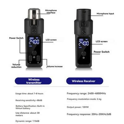 2.4GHz Wireless Microphone Converter XLR Transmitter ⚡️
New✨


**إذا كنت صاحب هذا الإعلان وتريد حذفه لأي سبب، رجاءا أرسل رسالة إلى الدعم الفني**