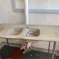 سنك مرمر • حوضين • ستاند حديد