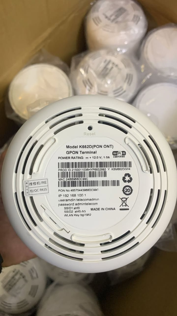 💠رجع توفر ويانا  راوتر ضوئي باسعار ناااااار المكتب الاكثر مبيع لهذا الراوتر⭐️ 💠

💎WIFI 6 -k662d GPON💎 

⚙️مواصفات :- 

💠منفذين شبكة 2GE  بسرعة 1Gbps
2.4--5G  💠
💠سرعة تصل الى 3000Mbps 
💠تغطية قوية
💠اداء ثابت -شارة قوية -بث فائق السرعة 
💠متوافق مع جميع مشاريع FTTH
 
📦توصيل لكافة محافظات العراق 
☎️‏‭0771 078 7700‬
