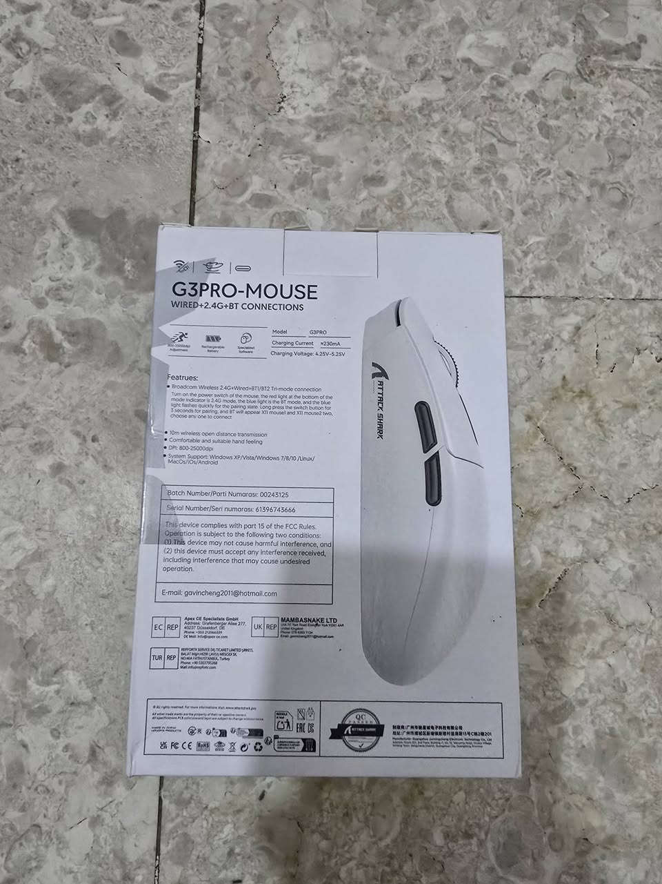 ماوس الألعاب Attack Shark G3 Pro
ماوس احترافي بتصميم أنيق ولون أبيض مميز

يدعم 3 أوضاع اتصال: سلكي + 2.4G + بلوتوث

قاعدة شحن RGB مرفقة

سرعة استجابة 1K Polling Rate لأداء سلس في الألعاب

قابل للتعديل حتى 25000 DPI خفيف ومريح للاستخدام الطويل

الحالة جديدة 
متوفر لون ⚫️
ولون⚪️
السعر 30
ومتوفر توصيل


**إذا كنت صاحب هذا الإعلان وتريد حذفه لأي سبب، رجاءا أرسل رسالة إلى الدعم الفني**