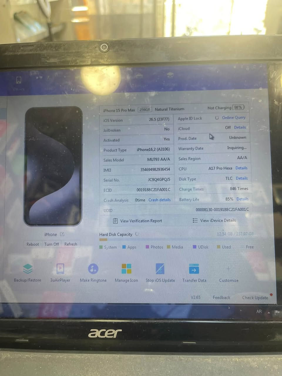 ايفون 15 برو ماكس شرق اوسط عربي AA/A 
ذاكره256 
بطارية.   83 بلحاسبه.  85 
وتر بروف ما مفتوح ضمان 
السعر. 865 
للتواصل *********** 
الموقع سوق رمادي بفرع اسواق الاخرس
