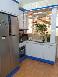 كاونتر جديد • ثلاجة هيتاشي • فرن شافطة طباخ