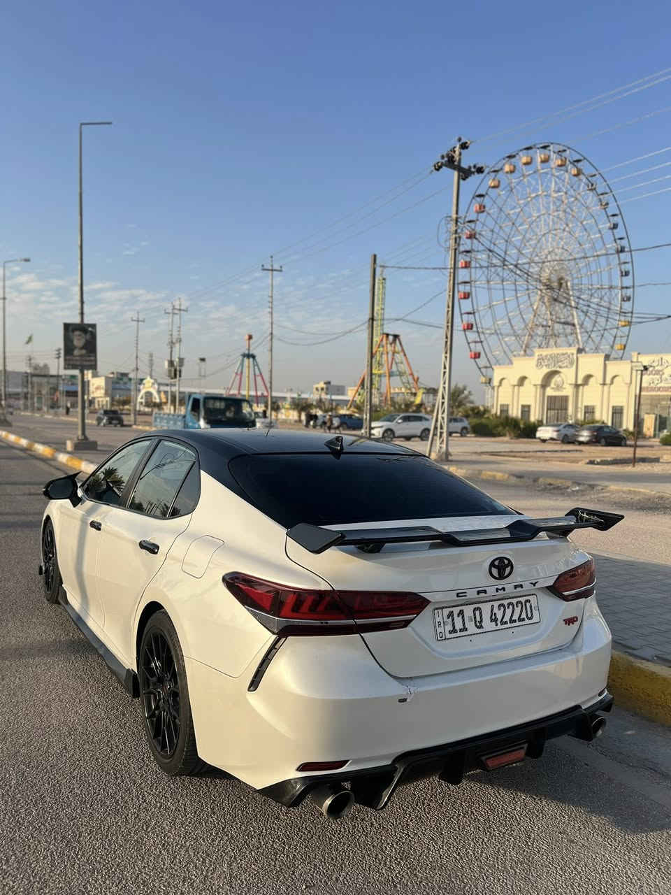 السلام عليكم 
تويوتا كامري TRD
الموديل:2022
حجم المحرك:6سلندر 3500
عداد المسافه 60.000الف 
مواصفات الTRD المعروفة 
السياره جديده بدون نواقص 
بجم كبس ضرر خلفي 
جاملغ خلفي وقبق الجنطه 
بدون ايرباك بدون دواخل 
رقم بغداد انكليزي باسمي تحويل مباشر 
السعر 238
مكاني كربلاء 
***********
