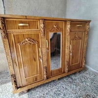 بوفيه صاج • طقم قنفات ٧نفر • خشب ثقيل