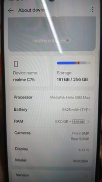 نوع realme c75 كلشي شغال صوت كامرات موجود صوره حطيت مصورة بي الالوان ك...