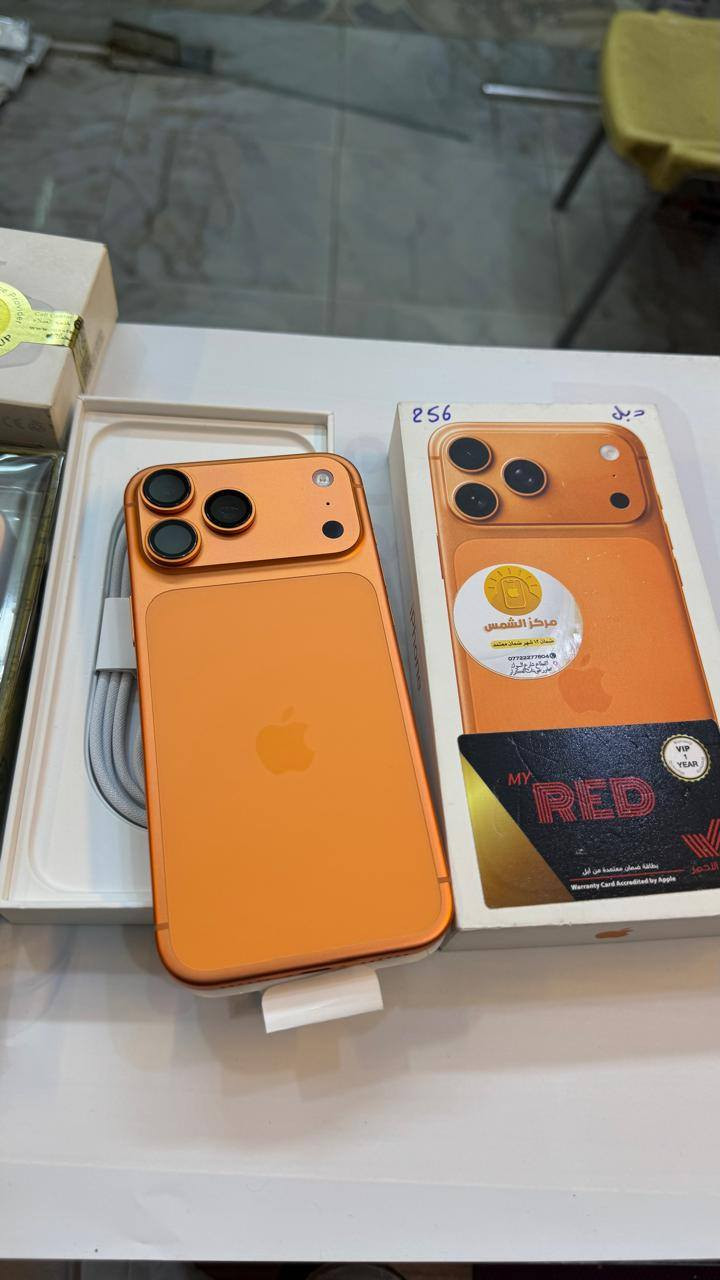 ايفون 17 برو ماكس 256
بطارية 100‎%‎
نضافة 100‎%‎
دبل سيمكارت خطين 
مشحون فقط 55‎ مرة
كامل ملحقات الاصلية 
بعدة بضمان الشركة

السعر مناسب 
***********
العنوان القطاع شارع السوك مجاور عوينات الكرار 
مركز الشمس
