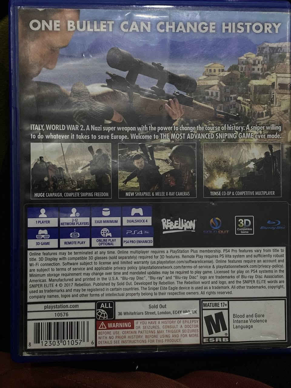 سلام عليكم قرص بلي فور SNIPER ELITE4 نظافه ١٠٠٪؜ المكان الرميثه الشراي ينتصل *********** 🔥🔥
