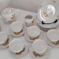 سيت ياباني 21 قطعه شغل يدوي مختوم اصلي  عتيق صناعه فترت ٦٠ تقريبآ قطع ...