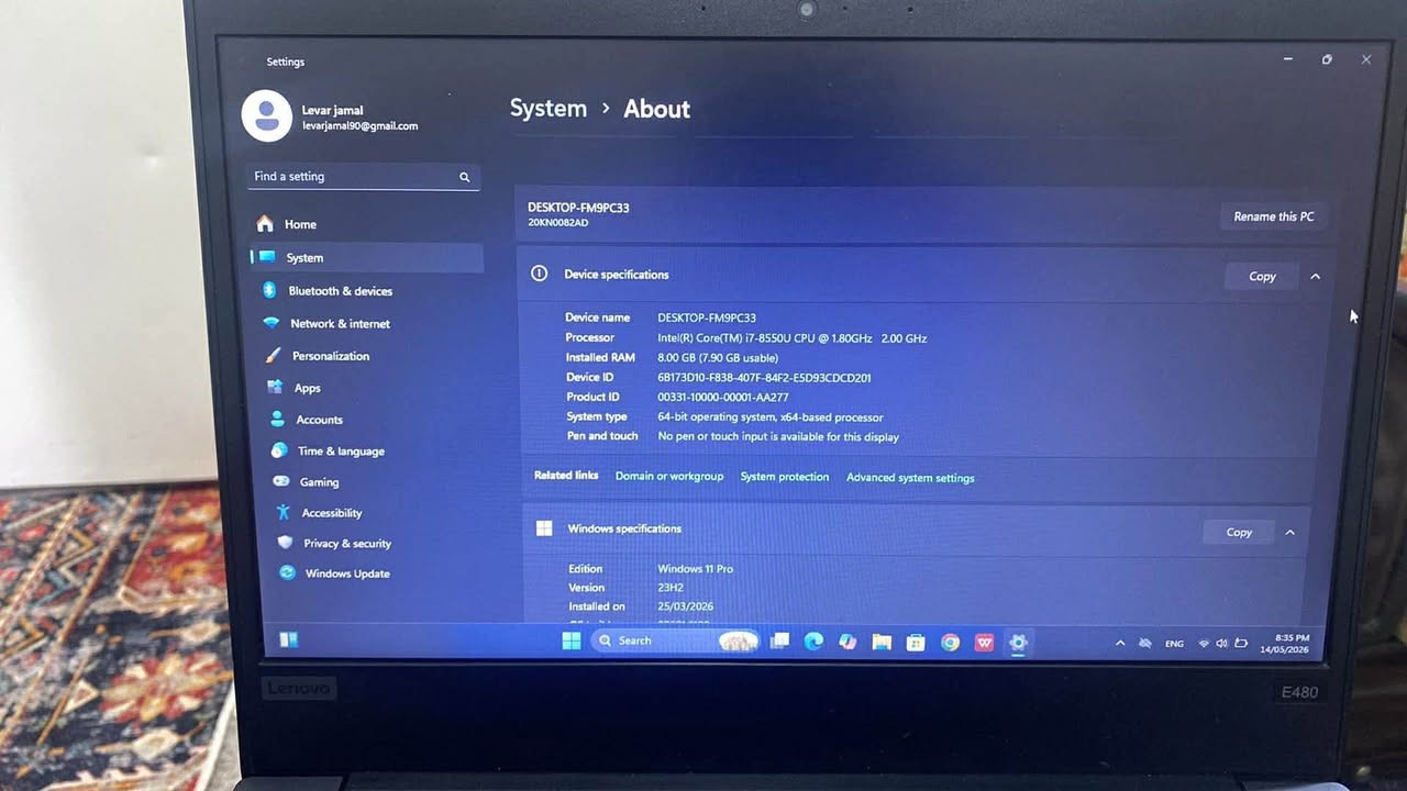 🔥 – Laptop ThinkPad E480🔥  

💻 laptop aka wak nwe waya zor basha bo kare rozhana bo talabay jame3aw yare xafef
⚙️ Intel core i7 8550u  
🎮 Rx 2gb
🧠 8Gb Ddr4
🖥️ 14FHD  anti-glare
💽 SSD 256Gb
✅ Bo marketing 
✅ Qutabe
✅ Program 
✔️sha7ne shareka

💰 nrx: 175$   270,000د.ع (mu3amalayki brayana)  

🔴 tebene: jehazaka amadaya bo fa7su froshtn bas battery 🔋 helaka bashe 1 bo 2 sa3at aka
Gayandne haya bo tawawe iraq

🔥 – للبيع  Laptop ThinkPad E480🔥  

💻 لابتوب قوي ونظيف استخدام شخصي  

⚙️ Intel core i7 8550u  
🎮 Rx 2gb
🧠 8Gb Ddr4
🖥️ 14FHD  anti-glare
💽 SSD 256Gb

✅ للمتاجر
✅ وطلاب الجامعات والمعاهد 
✅ برامج 
✔️ وياها شاحن الشركة

💰 السعر : 175$ 270,000دع (قابل للتفاوض ويا الجاد)  

🔴 ملاحظة: الجهاز جاهز للفحص، والبيع
، البطارية يكفي ساعة ساعتين استخدام متوسط واكو توصيل لكافة العراق السليمانية, العراق


**إذا كنت صاحب هذا الإعلان وتريد حذفه لأي سبب، رجاءا أرسل رسالة إلى الدعم الفني**