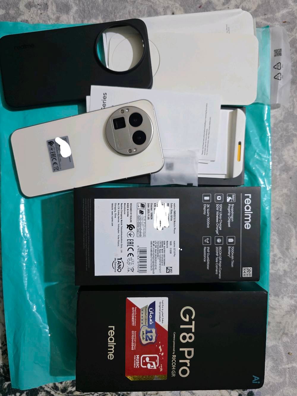 ريلمي gt 8 pro ذاكرة 512 رام16 ضمان سنة كاملة نسخة عالمية استخدام شهر نظافة 100%  شرط ملحقاته ممستخدمه للبيع السعر مليون و150 الف عنواني بغداد اي استفسار عالرقم ***********