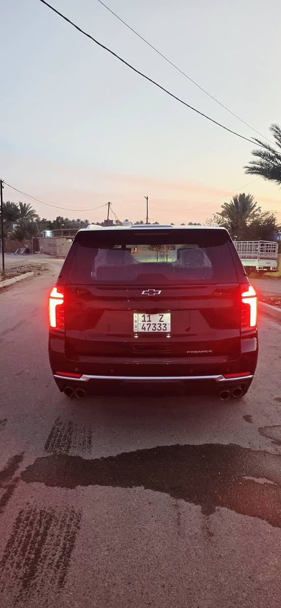 🔹 اللون: أسود بيع او مراوس  تاهو بريمر موديل 25شكل الجديد كليا
السعر 73 مجال بسيط
*********** اسيا
*********** اثير
🔹 العداد: 18ألف كم (قبل الزيادة)
🔹 الموقع: بغداد
🔹 الضمان: وكالة المنصور – علامة سوداء (ضوء القمر)
🔹 الكفالة: كفالة عامة – بحالة الوكالة
🔹 التغليف: مغلّفة PPF بريطاني أصلي مع ضمان 10 سنوات
🔹 اللوحات: بغداد دولي –  تحويل مباشر
⚙️ المواصفات الميكانيكية:
حجم المحرك: 5300 CC
عدد الأسطوانات: 8 سلندر (V8)
ناقل حركة أوتوماتيك 10 سرعات
دفع رباعي 4×4
نظام تعليق مستقل
نظام جكات
نظام سحب مقطورة بتحكم كامل + كامرة خاصة للمقطورة
✨ المواصفات والرفاهية:
سقف بانوراما
دخول ذكي للسيارة 4 أبواب (بصمة)
تشغيل بالبصمة
مقاعد كهربائية تدفئة + تبريد
كشنات ميموري (خزن)
مقصورة جلد فاخر
مغلف حماية للكشنات
تطعيمات خشب ملكي
شاحن وايرلس لاسلكي
ويلات أصلية قياس 22 إنج
نظام رؤية محيطية 5 كامرات (Bird View)
نظام صوتي BOSE عدد 10 سماعات
دوسات كهرباء مع إنارة LED
تكييف أوتوماتيك متعدد المناطق
مرايا كهربائية قابلة للطي
اشاير لكزز ولدات هيلوجين
🔹 السيارة نظيفة جداً، بدون أي صبغ ، استخدام شخصي
