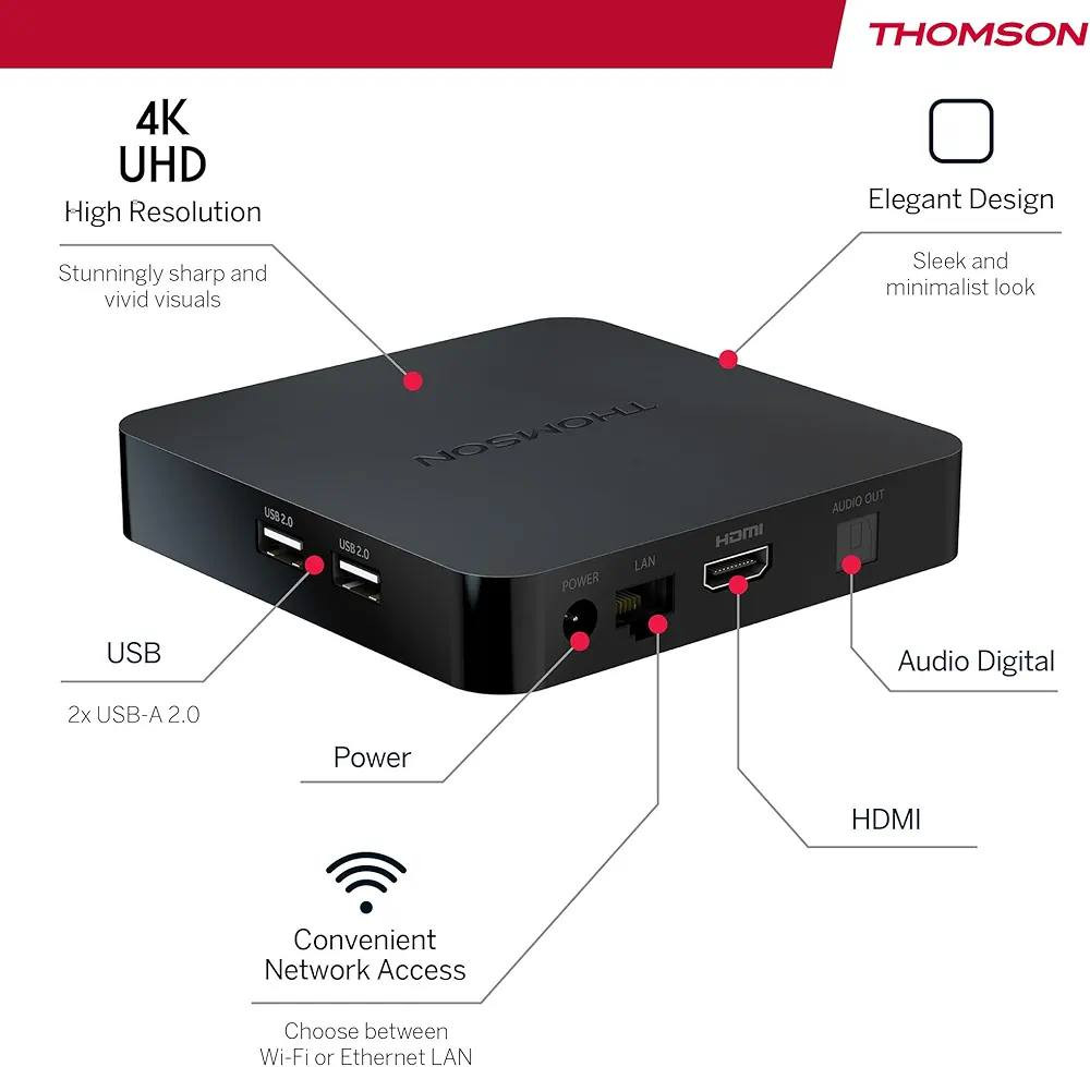 هذا هو جهاز بث الوسائط Thomson Streaming Box 240M بقدرة 4K UHD ونظام Google TV.نظام التشغيل: يعمل بنظام Google TV، مما يوفر واجهة مستخدم مخصصة وتوصيات للمحتوى.جودة الصورة: يدعم دقة 4K Ultra HD لتوفير صور عالية الوضوح وواقعية.جهاز التحكم: يأتي مع جهاز تحكم عن بعد يعمل بتقنية Bluetooth ويحتوي على Google Assistant للبحث الصوتي.الميزات الذكية: يتضمن Chromecast مدمج لتسهيل مشاركة الشاشة من الهاتف أو الجهاز اللوحي، بالإضافة إلى الوصول إلى تطبيقات البث الشهيرة مثل Netflix وYouTube.


**إذا كنت صاحب هذا الإعلان وتريد حذفه لأي سبب، رجاءا أرسل رسالة إلى الدعم الفني**