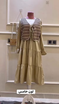 فستان بناتي • لنن ١٠٠٪ • فري سايز ٤٥-٦٥ كيلو