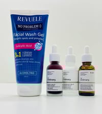 علاج حب الشباب • غسول Revuele • سيرومات The Ordinary