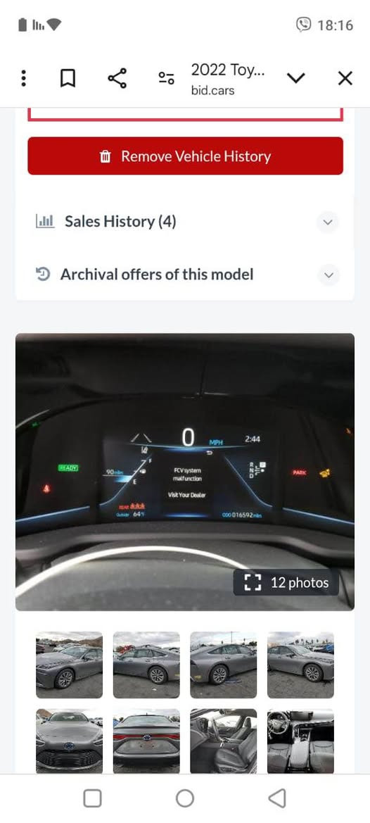 تویوتا میرای مۆدیل ٢٠٢٢ هایدرۆجین
سەیارەکە بی دەعم و بێ بۆیاغ و چاڵو شوخت
رەقەم هەولیرە و تا ٢٠٣٠ تازەیە
هایدرۆجینی تیاماوە 
***********                                                   ء
واتس ئەپ*********** السليمانية, العراق
