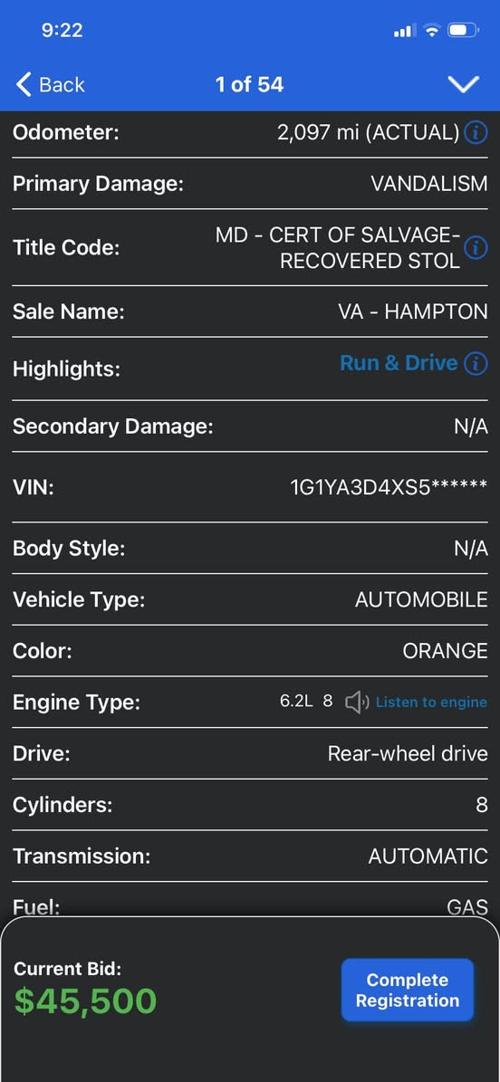للفائدة
Chevrolet corvette c8 stingray 1LT 2025

ماشية الفين

ضرر تخريب + تقرير مسروقة من صاحبها ومرجعة

شغالة وتمشي

مواصفات موضحة

محرك ثمانية سلندر 6200

معروضة مزاد بموقع copart.com

مزادها باجر

للمزايدة زيارة مكتب ماهر البدراوي لمزادات السيارات الامريكية و الكندية

الصالحية ٢٨ نيسان


**إذا كنت صاحب هذا الإعلان وتريد حذفه لأي سبب، رجاءا أرسل رسالة إلى الدعم الفني**