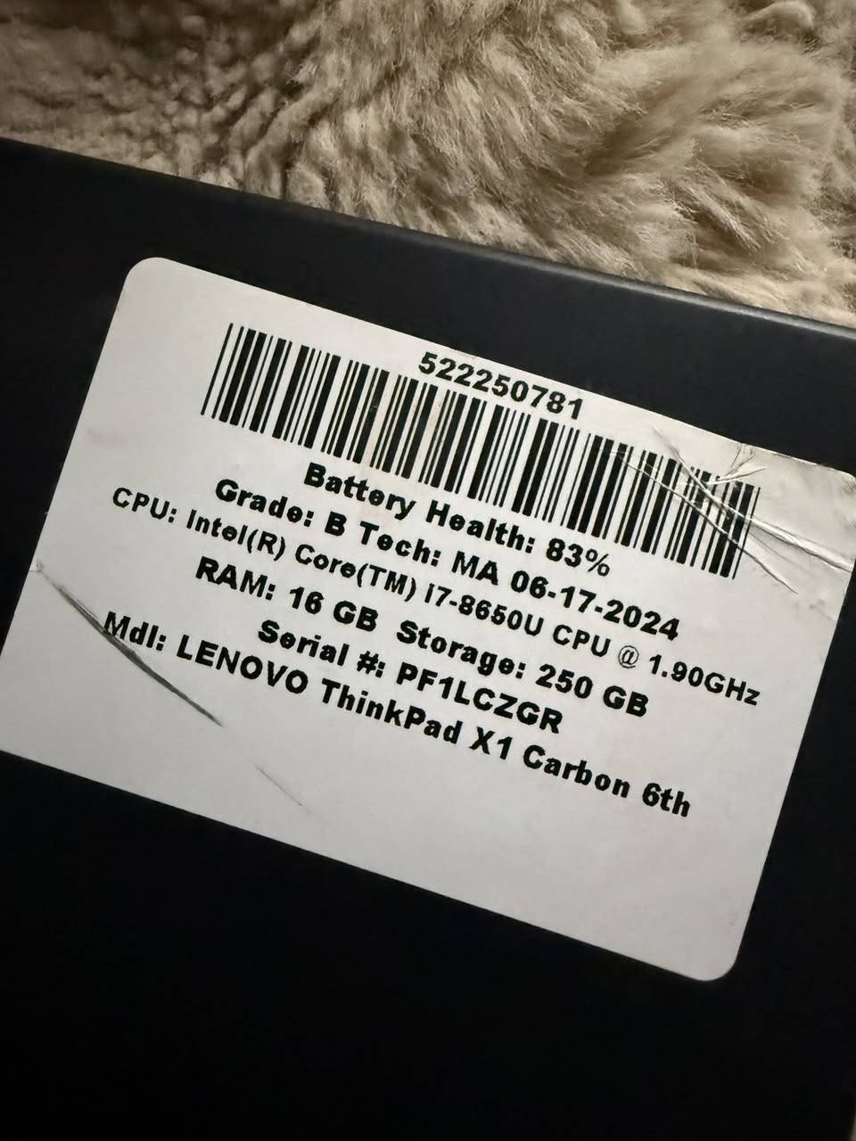 السلام عليكم لابتوب لبيع جدا جديد 
رام 16
كور i7
وباقي مواصفات بلصور
لبيع السعر 325 الف وبي مجال
***********/*********** 
مكاني بابل وعندي توصيل
