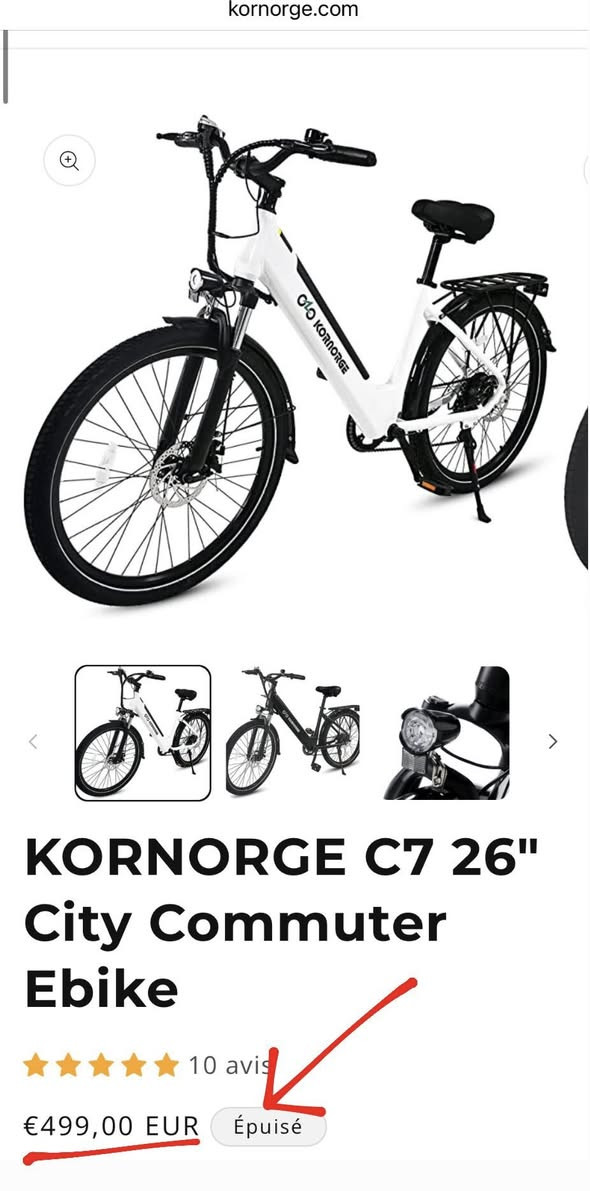 KORNORGEبايسكل
حجم 26 كهربائي بحالة ممتازة السعر من الشركة 500 يورو مثل ما موضح بالصورة…بي 3 سرعات اقصى سرعة توصل لل35..رايدة ب 650 الف مكاني بغداد الغزالية
***********
