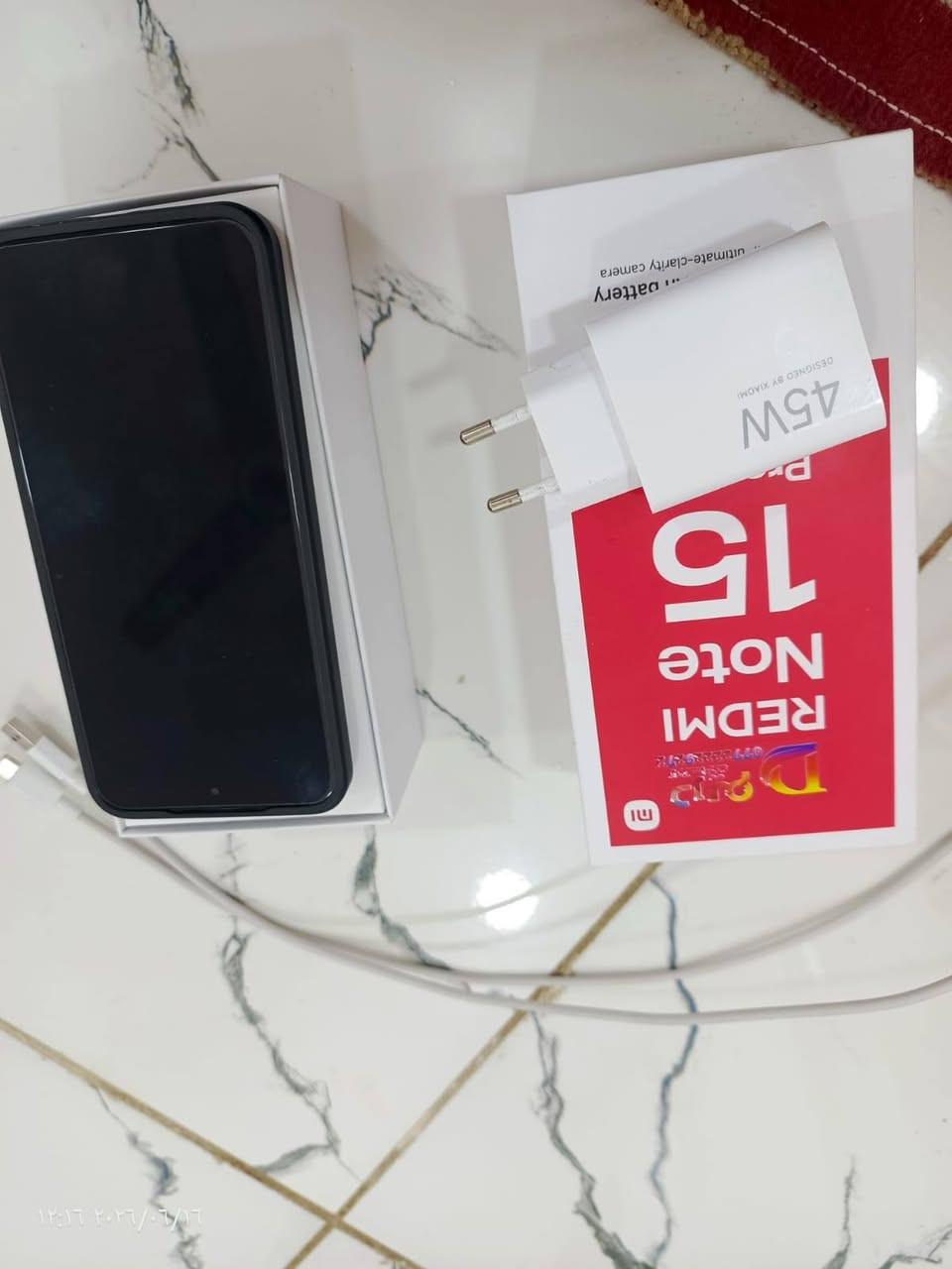 شاومي ريدمي نوت 15برو 5g ذاكره 265 رام 12 بطاريه 6850 شحن سريع 45 واط نسبه البطاريه 100 الشراي يتصل *********** واتساب او اتصال
