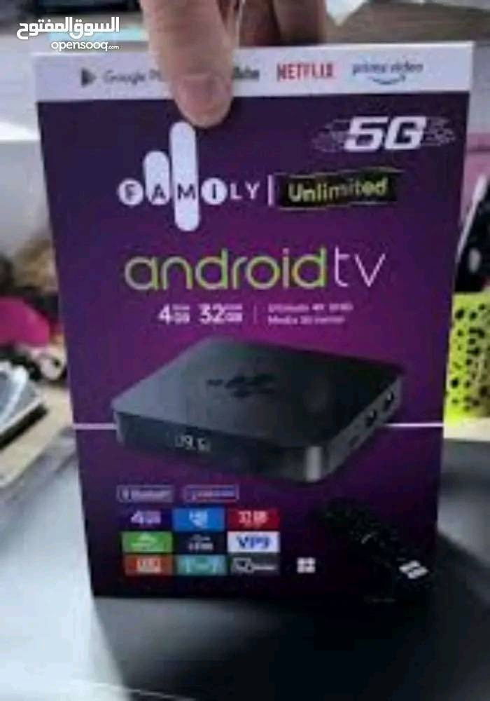 هذا صندوق تلفزيون يعمل بنظام Android TV من Family Box.
يعمل بنظام التشغيل Android TV.

يدعم دقة 4K UHD.

ذاكرة وصول عشوائي (RAM) سعة 4 جيجابايت ومساحة تخزين 32 جيجابايت.

يدعم تقنية 5G و Bluetooth و VP9.

يتيح الوصول إلى متجر Google Play وتطبيقات البث مثل Netflix و YouTube.

المكان بغداد السعر 

85 الف 

مراسله واتساب ***********
