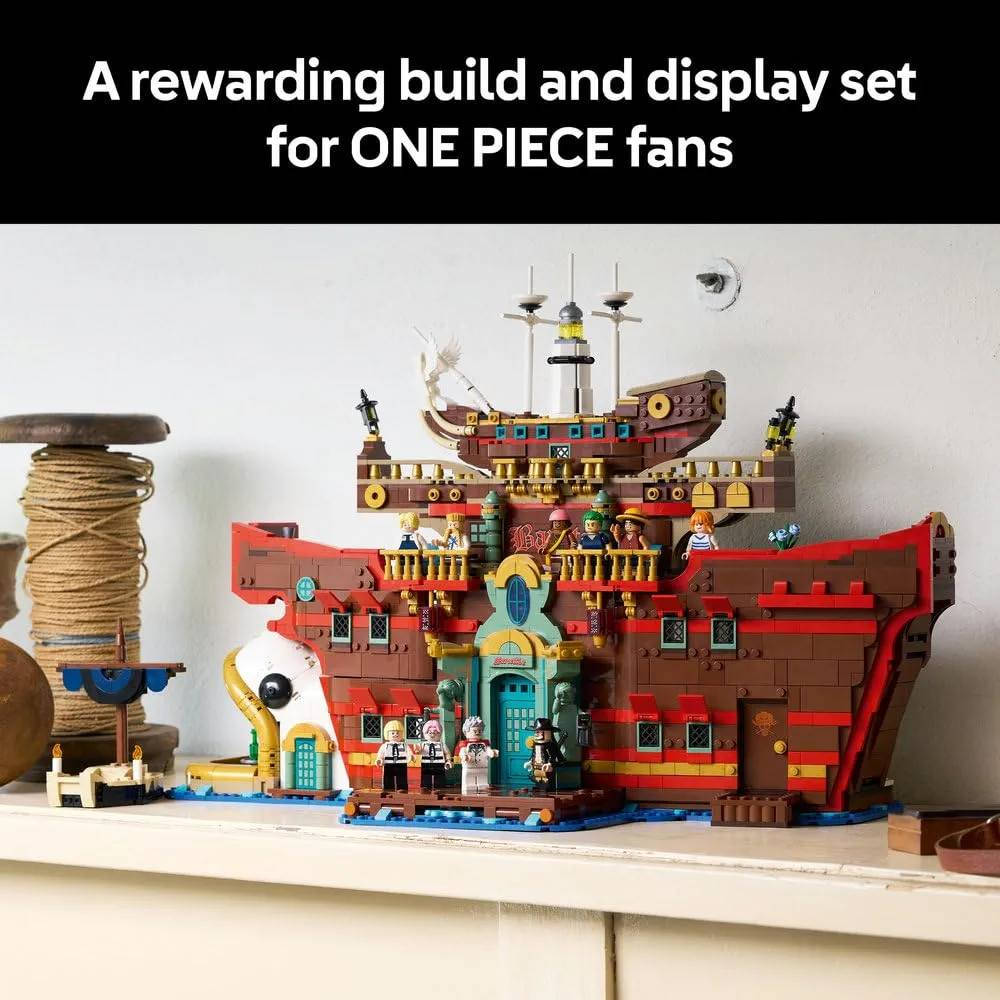 هذه المجموعة هي  ONE PIECE The Baratie Floating Restaurant 
يُجسد هذا المجسم مطعم باراتي العائم الأسطوري المستوحى من سلسلة الأنمي والمانغا الشهيرة ون بيس (One Piece) 
أبرز مواصفات وتفاصيل المجموعة:
عدد القطع: تتكون من 3402 قطعة.
الشخصيات (Minifigures): تتضمن 10 شخصيات مصغرة ومنها: لوفي، زورو، نامي، يوسوب، سانجي، زيف، نائب الأدميرال غارب، هلميبو، كوبي، وميهوك مع قارب التجديف الخاص به.
المميزات الداخلية: تصميم على شكل سفينة يضم غرفاً متعددة قابلة للوصول مثل المطبخ، مناطق تناول الطعام، غرفة الكنز، ومسكن الشيف زيف. توفرة لدينا للبيع 
يوجد توصيل لجميع المحافظات 
واتساب ***********

